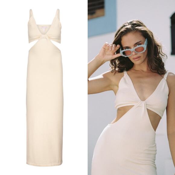 Love Lolita‎ NEW XS Ottilie Maxi Dress Cream Cut Out Romantic Dreamy Soft - Picture 2 of 8
